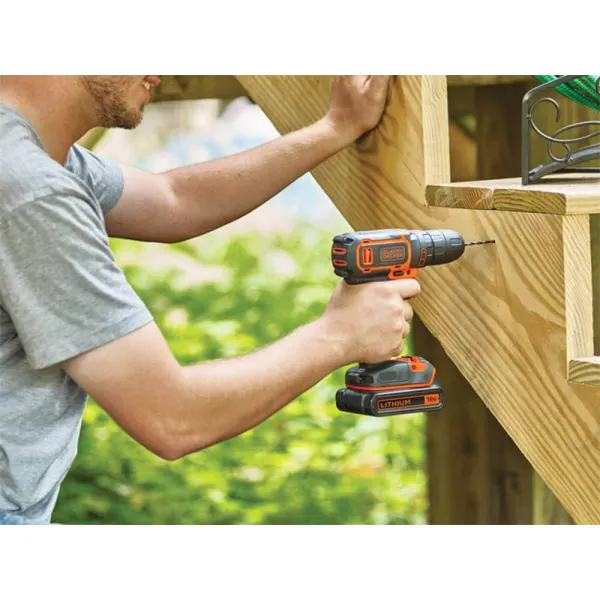 Шуруповерт-дрель аккумуляторный BDCDC18KB BLACK+DECKER (BDCDC18KB) - Фото 5