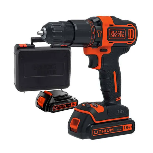 Шуруповерт-дрель аккумуляторный ударный BDCHD18KB BLACK+DECKER (BDCHD18KB) - Фото 5
