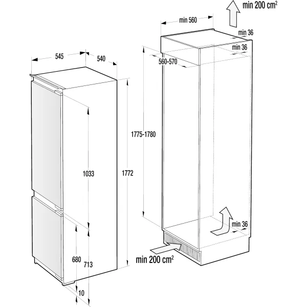 Холодильник встраиваемый NRKI2181A1 Gorenje (NRKI2181A1) - Фото 1