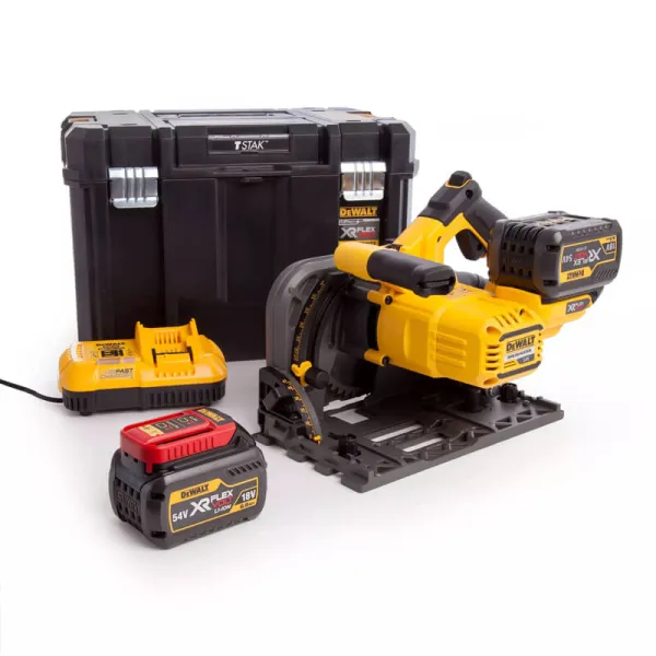 Пила дисковая погружная аккумуляторная DCS520T2, сумка TSTAK DeWALT (DCS520T2) - Фото 1
