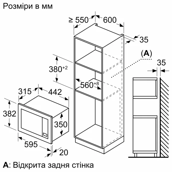 Печь микроволновая встраиваемая BFL623MC3 Bosch (BFL623MC3) - Фото 1