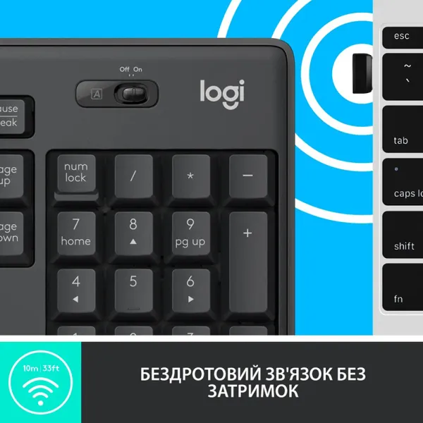 Комплект клавиатура и мышь беспроводной MK295 Silent Combo, UA, графитовый Logitech (920-009807_920-009800) - Фото 4