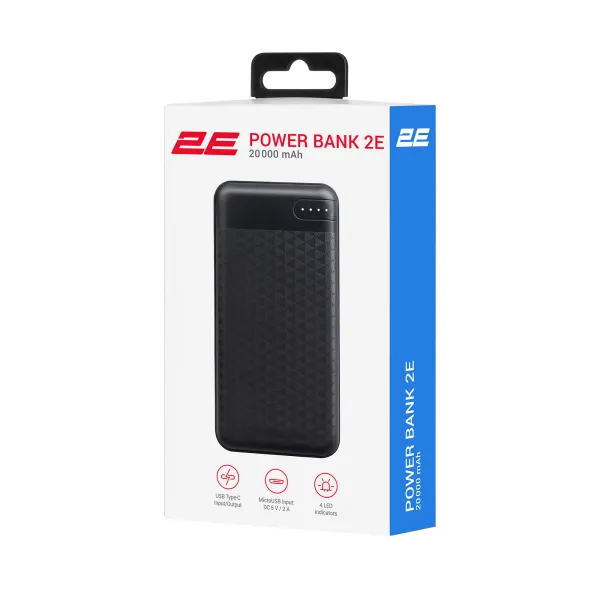 Аккумулятор внешний Power Bank 20000 mAh чёрный 2E (2E-PB2004-BLACK) - Фото 6