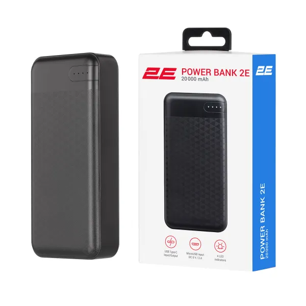 Аккумулятор внешний Power Bank 20000 mAh чёрный 2E (2E-PB2004-BLACK) - Фото 7