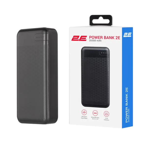 Аккумулятор внешний Power Bank 20000 mAh PD+QC 3.0 18W чёрный 2E (2E-PB2004PD-BLACK) - Фото 6