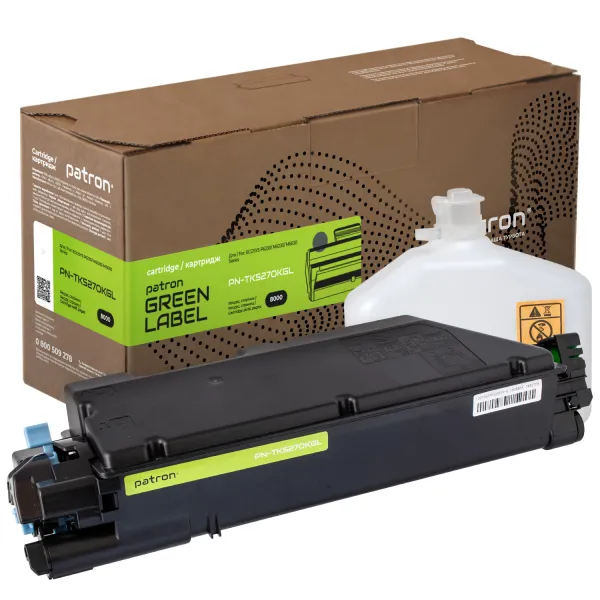 Тонер-картридж сумісний Kyocera Mita TK-5270K чорний Green Label Patron (PN-TK5270KGL) - Фото 1