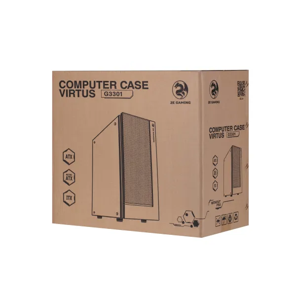 Корпус GAMING Virtus G3301 без БП, ATX, черный 2E (2E-G3301) - Фото 16