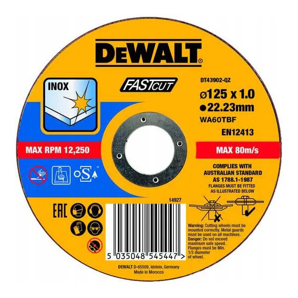 Круг отрезной 125х1х22.23 мм DeWalt (DT43902) - Фото 2