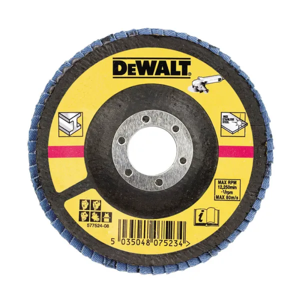 Круг шлифовальный лепестковый 125x22.23 мм, G 80 мкм DeWalt (DT3310)