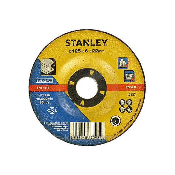 Круг шлифовальный 125x6х22.23 мм Stanley (STA32055)