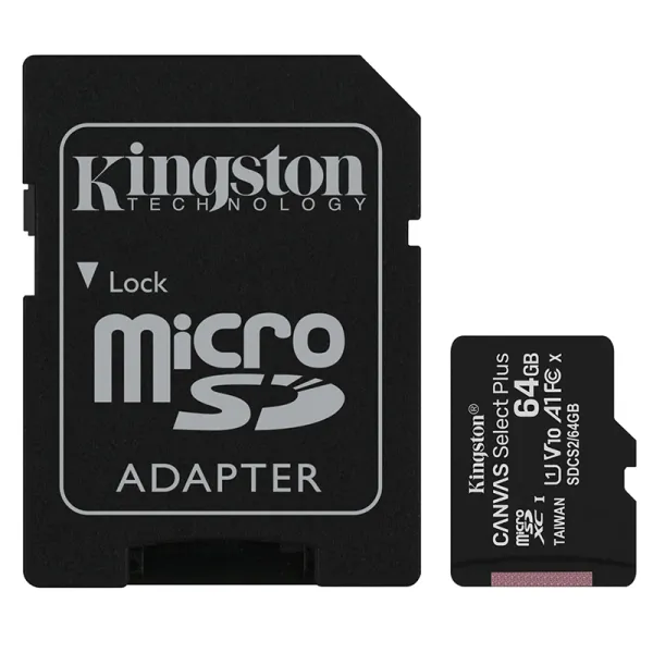Карта памяти 64GB microSDXC C10 UHS-I R100MB/s + SD Kingston (SDCS2/64GB) - Фото 11