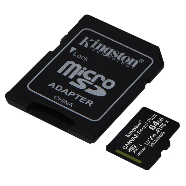Карта памяти 64GB microSDXC C10 UHS-I R100MB/s + SD Kingston (SDCS2/64GB) - Фото 2