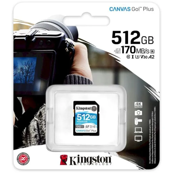 Карта памяти 512GB SDXC C10 UHS-I U3 R170/W90MB/s Kingston (SDG3/512GB) - Фото 2