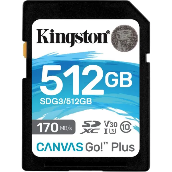 Карта памяти 512GB SDXC C10 UHS-I U3 R170/W90MB/s Kingston (SDG3/512GB)