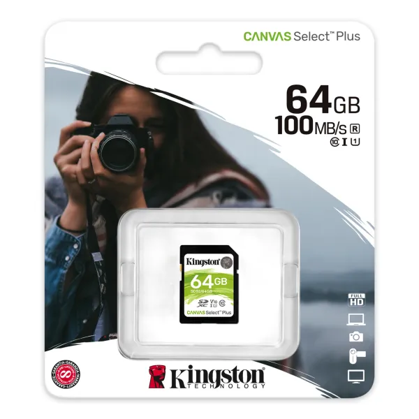 Карта пам'яті 64GB SDXC C10 UHS-I R100MB/s Kingston (SDS2/64GB) - Фото 2