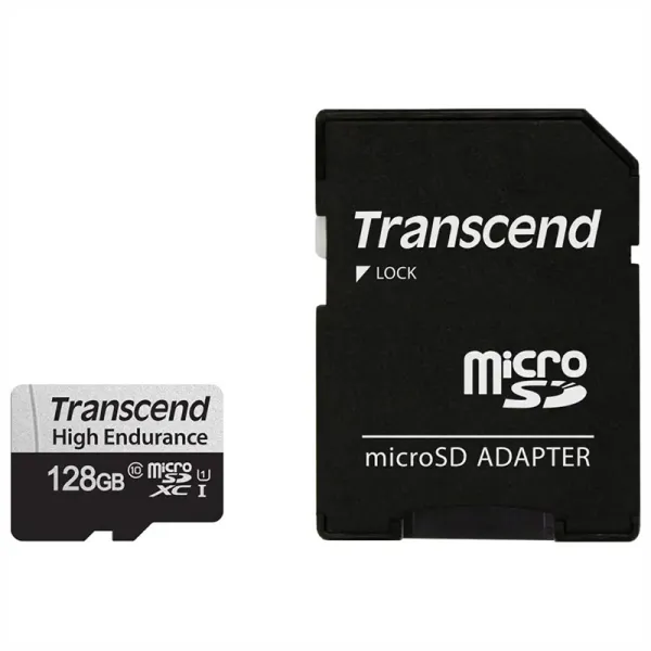 Карта памяти 128GB microSDXC C10 UHS-I U1 High Endurance (170TB) Transcend (TS128GUSD350V) - Фото 1