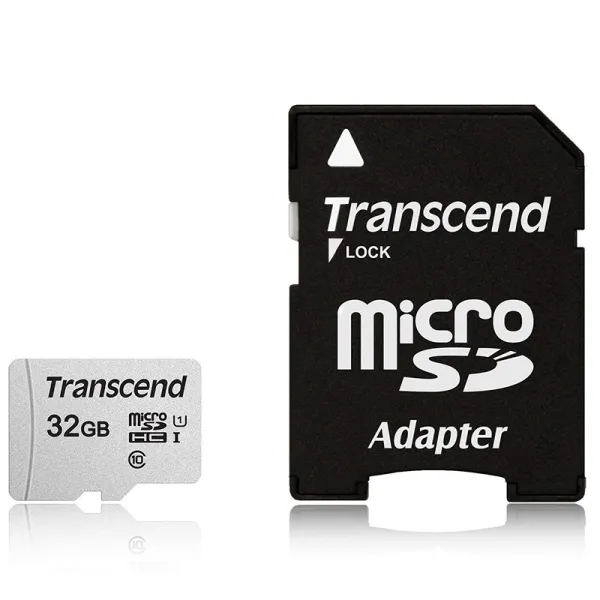 Карта памяти 32GB microSDHC C10 UHS-I R95/W20MB/s + SD адаптер Transcend (TS32GUSD300S-A) - Фото 2