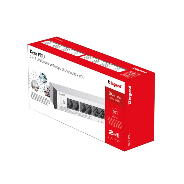 Джерело безперебійного живлення Keor PDU 800 VA/450W, 8хSchuko, USB Legrand UPS (310332) - Фото 1