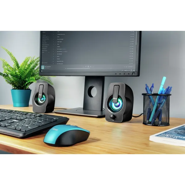 Система акустическая Gemi 2.0, USB, AUX, RGB, чёрная Trust (22948_TRUST) - Фото 5