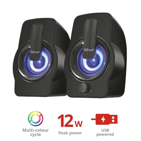 Система акустическая Gemi 2.0, USB, AUX, RGB, чёрная Trust (22948_TRUST) - Фото 7