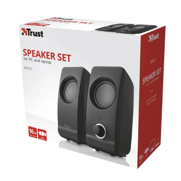 Система акустическая Remo 2.0, USB, AUX, чёрная Trust (17595_TRUST) - Фото 5