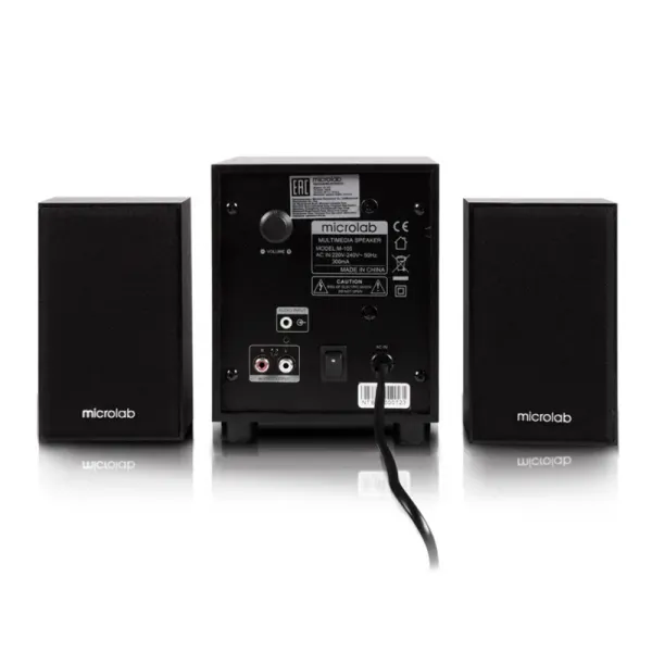 Система акустическая 2.1, 10W, mini-jack, пк, чёрная Microlab (M-105R) - Фото 1