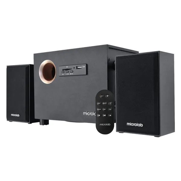 Система акустическая 2.1, 10W, mini-jack, пк, чёрная Microlab (M-105R) - Фото 8