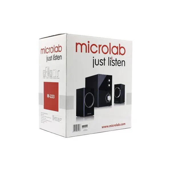 Система акустическая 2.1 17W, чёрная Microlab (M-223) - Фото 4