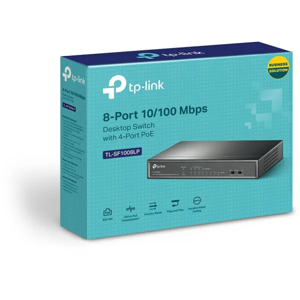 Коммутатор сетевой TL-SF1008LP TP-Link (TL-SF1008LP) - Фото 1