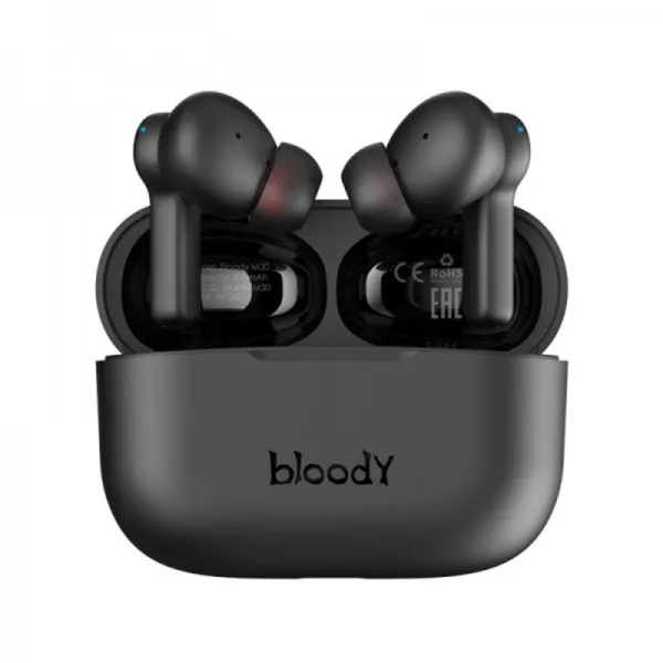 Наушники вакуумные вкладыши, беспроводные A4Tech (M30 Bloody (Black+Red)) - Фото 4
