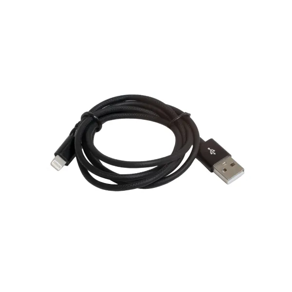 Кабель USB - Lightning 2,4А, 1 м черный Patron (PN-LIGHT-1M-B) - Фото 2