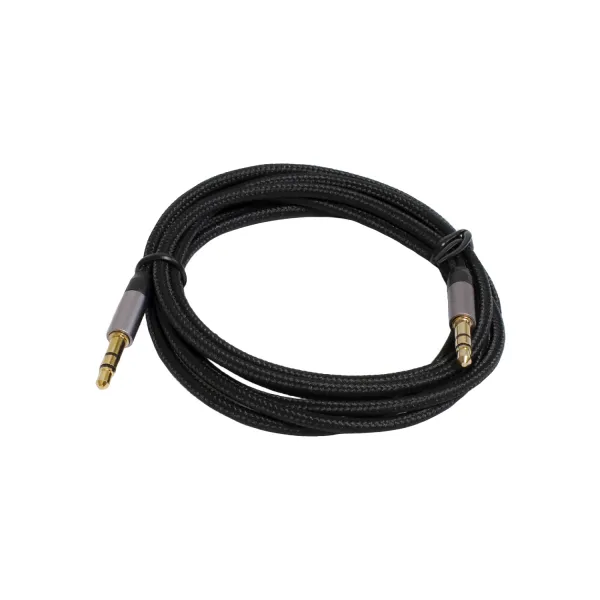 Кабель мультимедийный Jack 3.5mm to jack 3.5mm, M-M, 1,2 м черный Patron (PN-MUL-J-J-12) - Фото 2