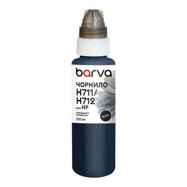 Чернила для HP 711/712 BK специальные 100 мл, пигментные, черные Barva (H711-853) - Фото 1