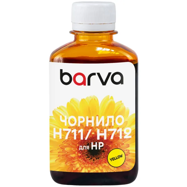 Чернила для HP 711/712 Y специальные 180 мл, водорастворимые, желтые Barva (H711-860) - Фото 5