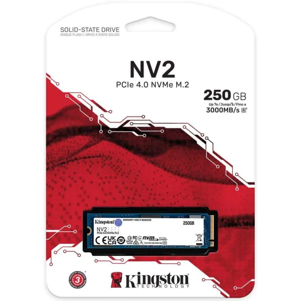 Накопичувач SSD NV2 250GB, M.2, PCIe 4.0 Kingston (SNV2S/250G) - Фото 3