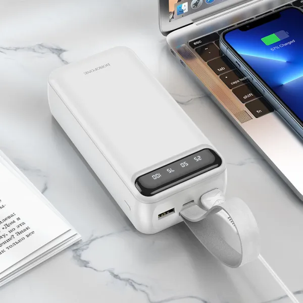 Аккумулятор внешний Power Bank 30000 mAh, белый Borofone (BJ14B) - Фото 1