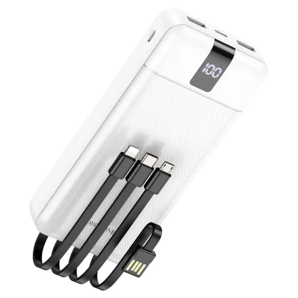 Акумулятор зовнішній Power Bank 20000 mAh, білий Borofone (BJ20A) - Фото 4