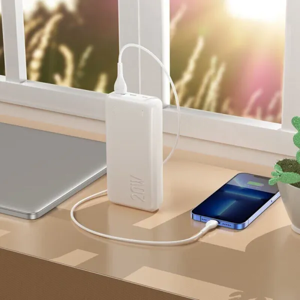 Аккумулятор внешний Power Bank 20000 mAh PD 20W+Quick Charge 3.0, белый Hoco (J87A) - Фото 1