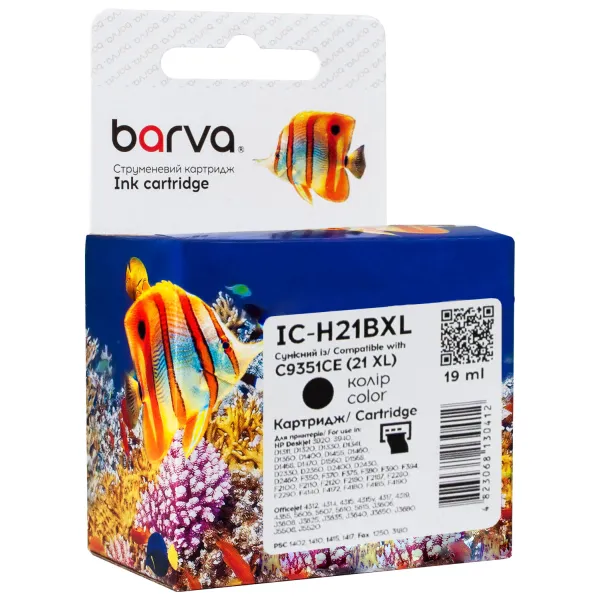 Картридж струйный HP 21XL (C9351AE/C9351CE) 475 стр, черный Barva (IC-H21BXL) - Фото 3