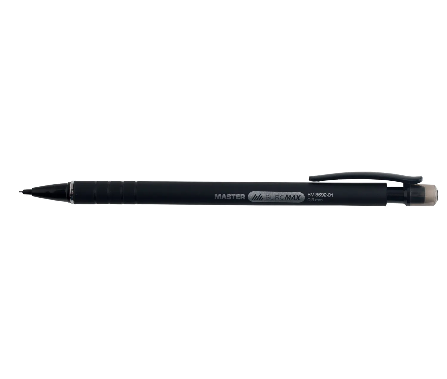 Олівець механічний MASTER, Rubber Touch, 0.5 мм, чорний BUROMAX (BM.8692-01) - Фото 2
