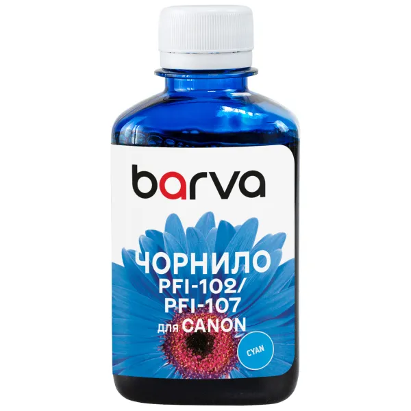 Чорнило для Canon PFI-102/PFI-107 C спеціальне 180 мл, водорозчинне, блакитне Barva (C107-885) - Фото 4