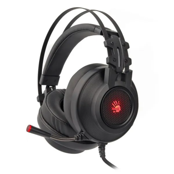 Наушники игровые, с микрофоном, USB, с подсветкой, черные  A4Tech (G525 Bloody (Black)