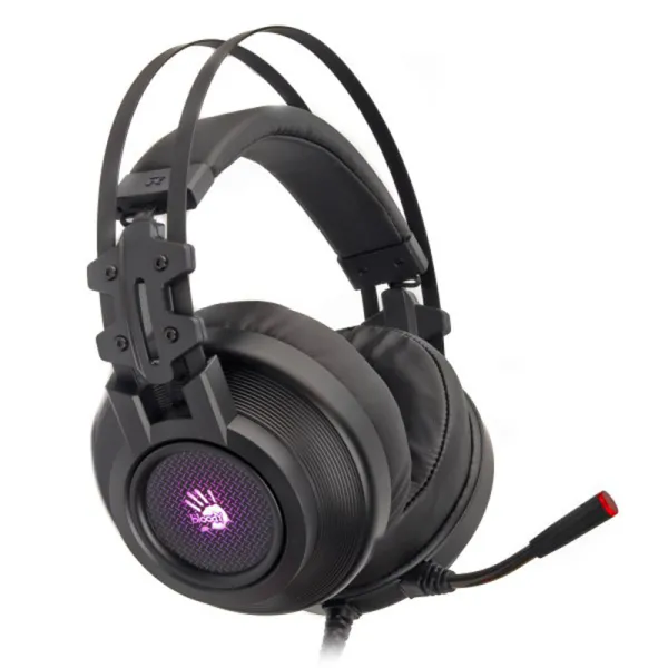 Наушники игровые, с микрофоном, USB, с подсветкой, черные  A4Tech (G525 Bloody (Black) - Фото 1