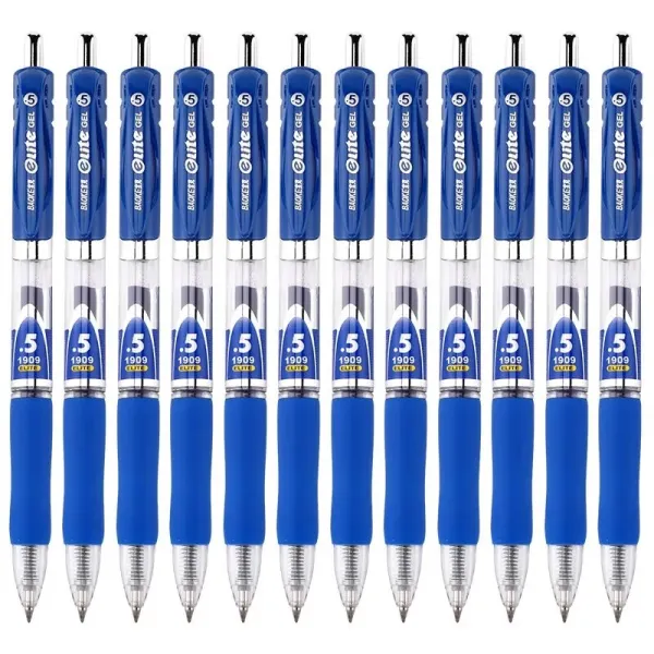 Ручка гелевая автоматическая 0.5 мм, с грипом, синяя Elite Baoke (PC1909-blue) - Фото 12