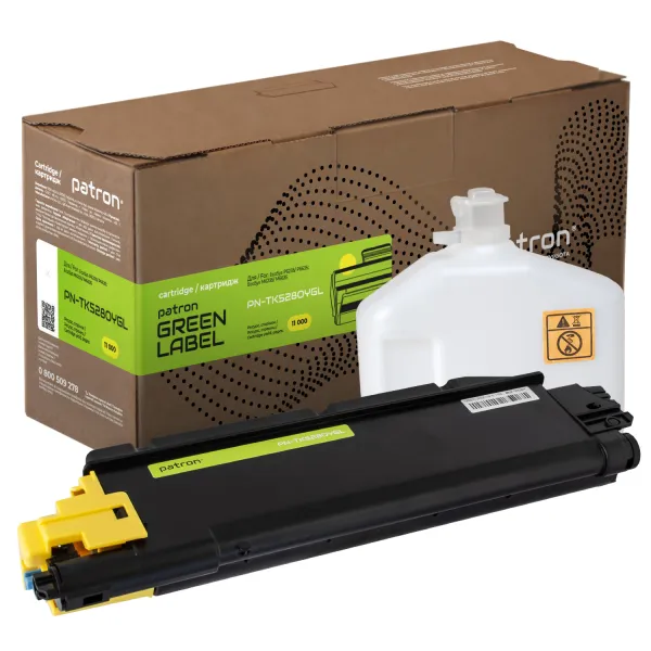 Тонер-картридж сумісний Kyocera Mita TK-5280Y жовтий Green Label Patron (PN-TK5280YGL) - Фото 1