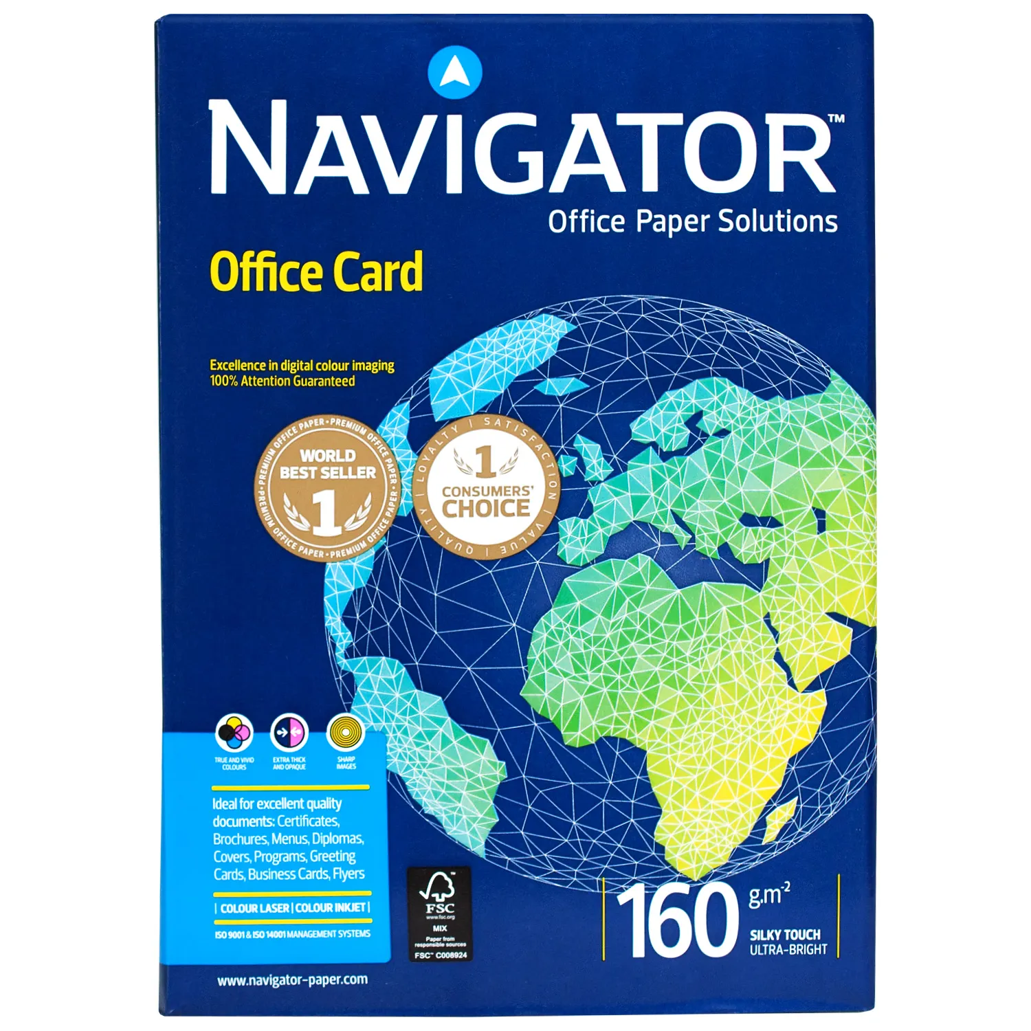 Бумага офисная А4, 160 г/м2, 250 л, класс А Navigator (146613) - Фото 3