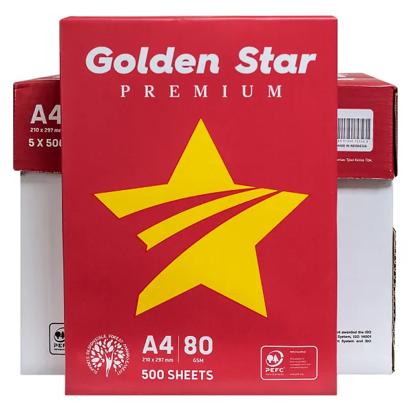 Папір офісний А4, 80 г/м2, 500 арк, клас С Golden Star IK (151638) - Фото 2