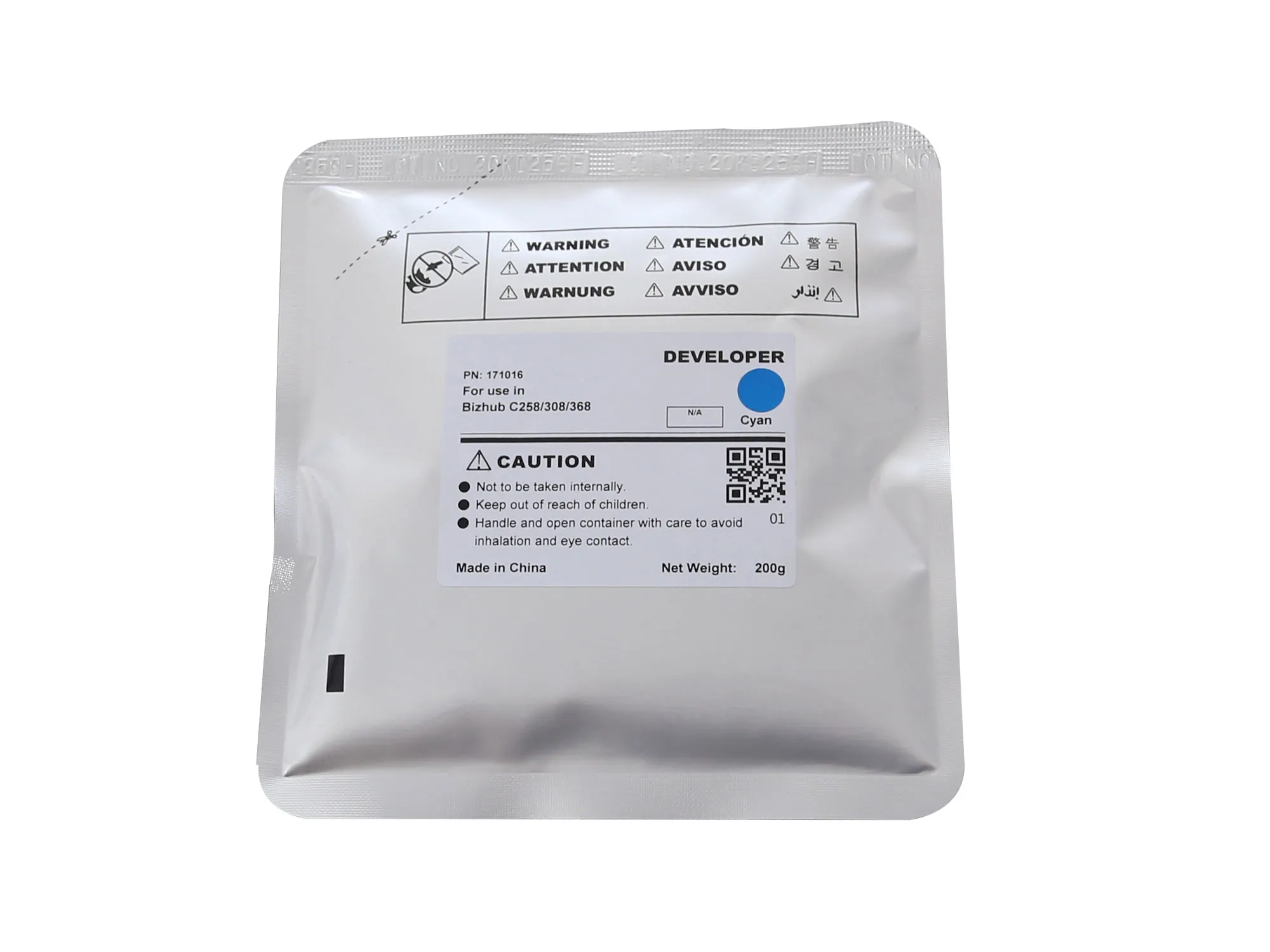 Девелопер Konica Minolta Bizhub 308/368 600K, голубой CET (CET171016) Девелопер Konica Minolta Bizhub 308/368 600K, голубой CET (CET171016)