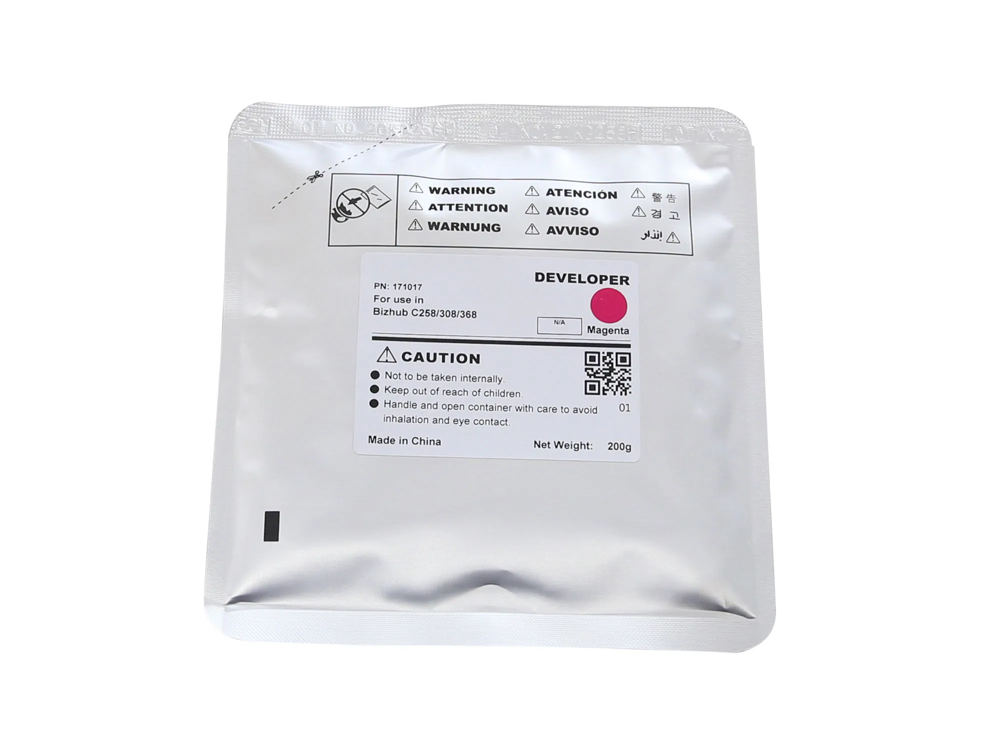Девелопер Konica Minolta Bizhub 308/368 600K, пурпурний CET (CET171017) Девелопер Konica Minolta Bizhub 308/368 600K, пурпурний CET (CET171017)