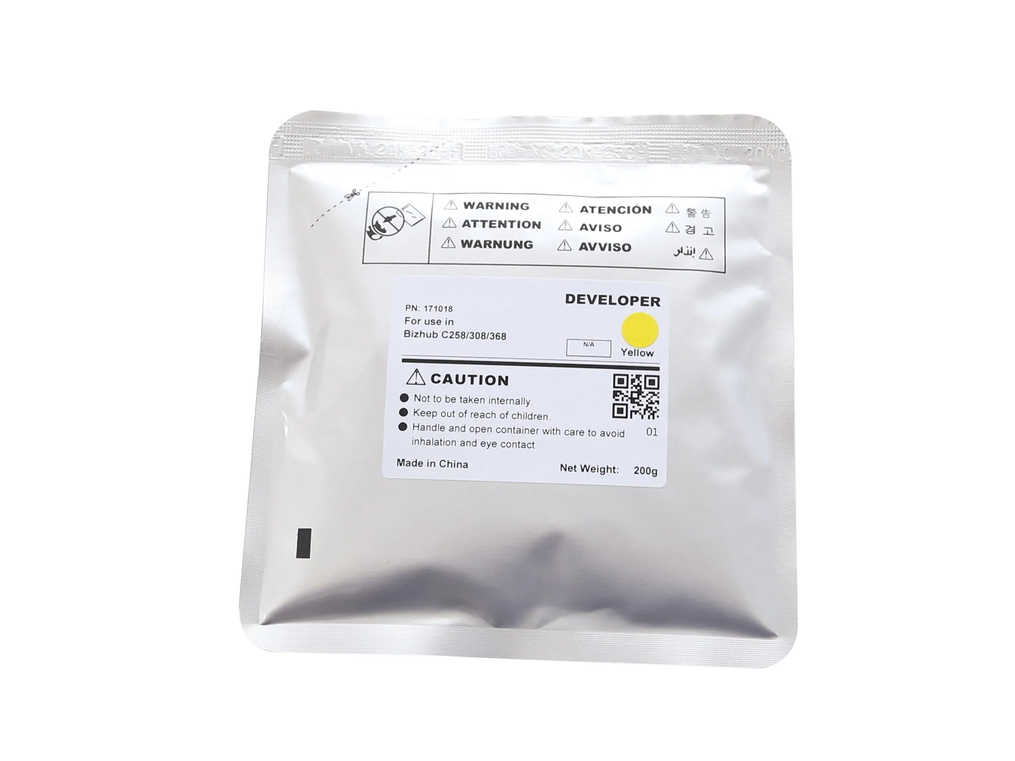 Девелопер Konica Minolta Bizhub 308/368 600K, жовтий CET (CET171018) Девелопер Konica Minolta Bizhub 308/368 600K, жовтий CET (CET171018)